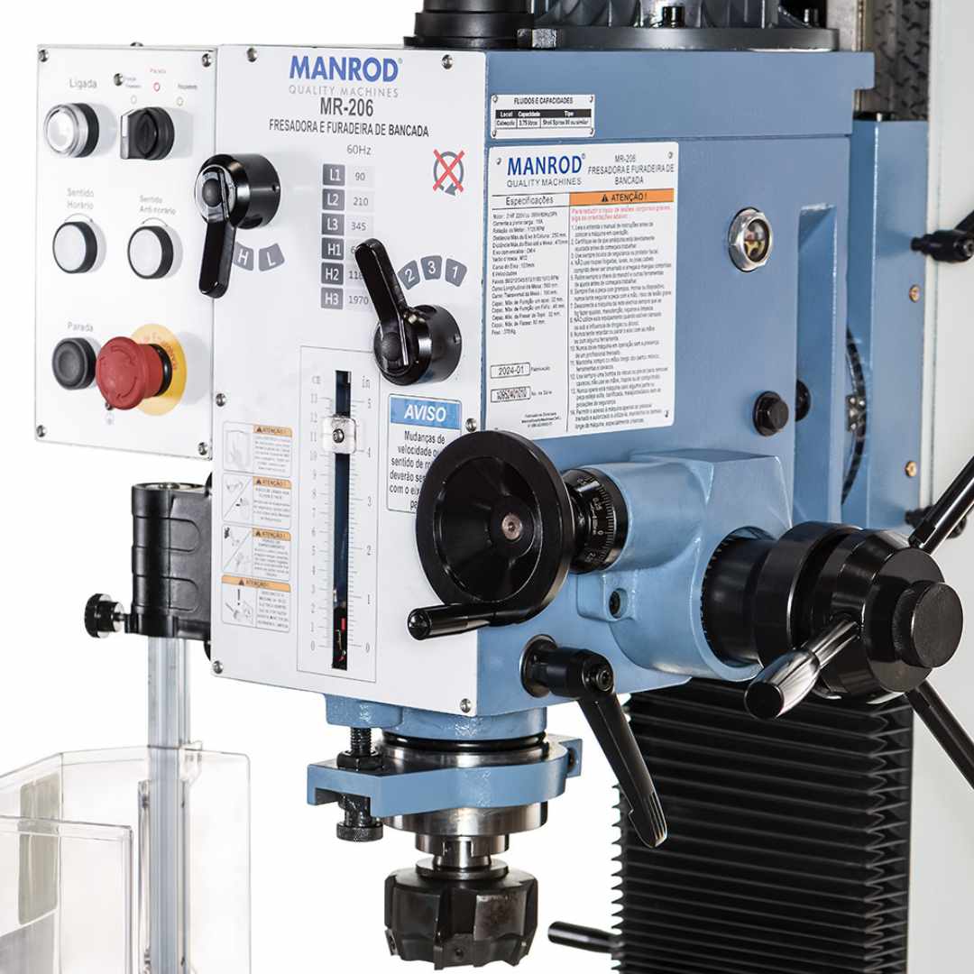 FRESADORA & FURADEIRA DE BANCADA COM COLUNA PRISMÁTICA MR-206 - Imagem 4
