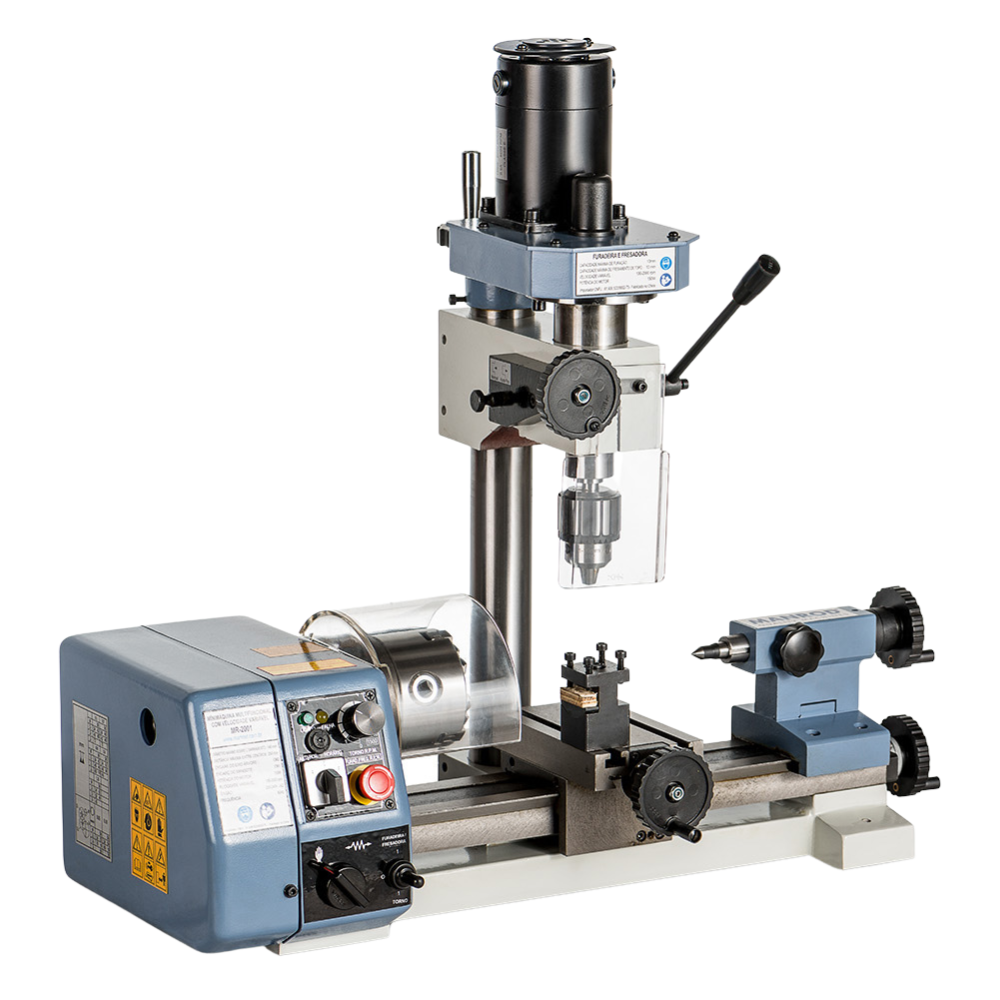 MÁQUINA MULTIFUNCIONAL HOBBY (MICRO TORNO + MICRO FURADEIRA + MICRO FRESADORA) MR-2001